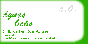 agnes ochs business card